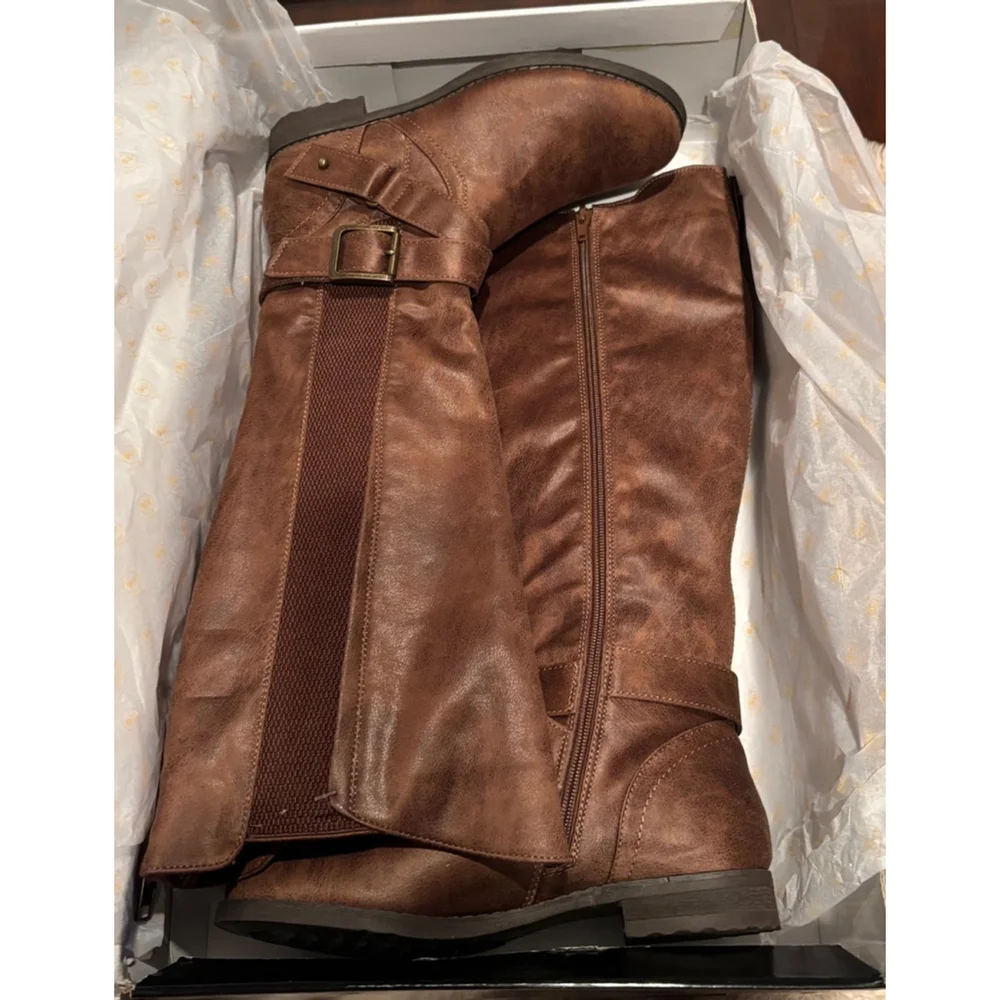 B52’s by Bullboxer Women's tall vegan leather Boots Brown US 7
